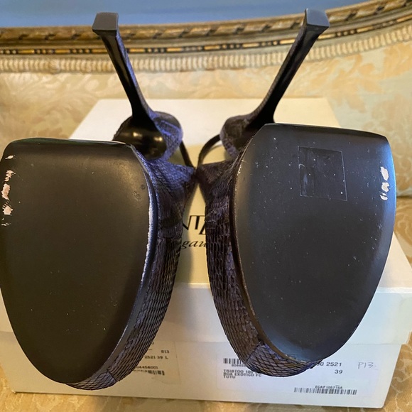 YSL Saint Laurent Tribtoo snakeskin Slingback Boa Exotico FCTUTU Pumps Purple 39 - Picture 16 of 16